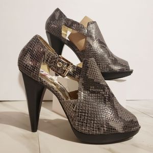 Michael Kors snake print peep toe sandals